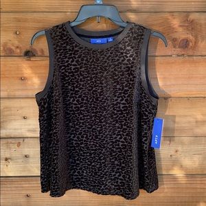 Apt. 9 Black Velvet Leopard-Print Sleeveless Top